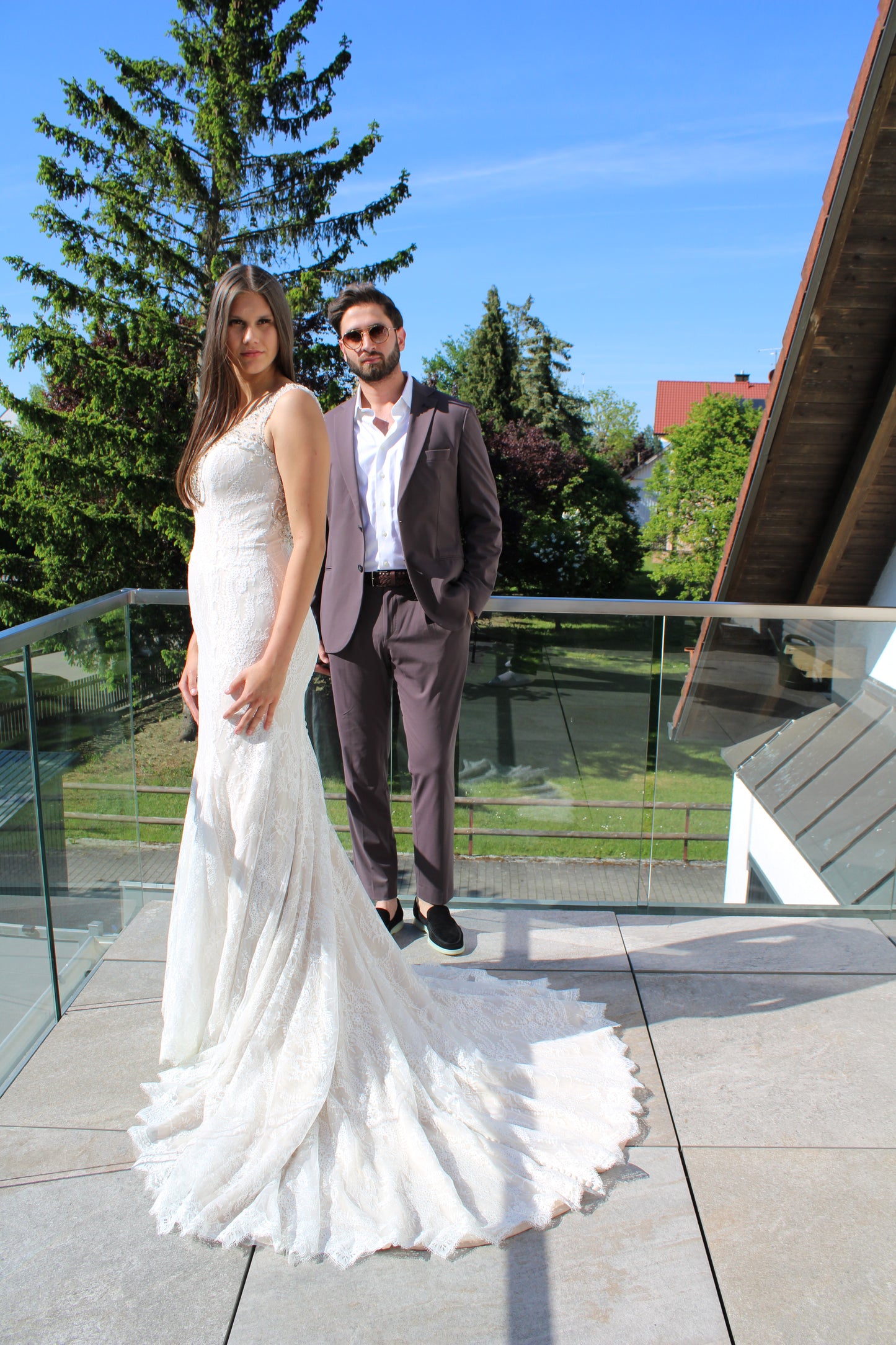 Exklusives Brautkleid im Mermaid-Stil mit Schleppe