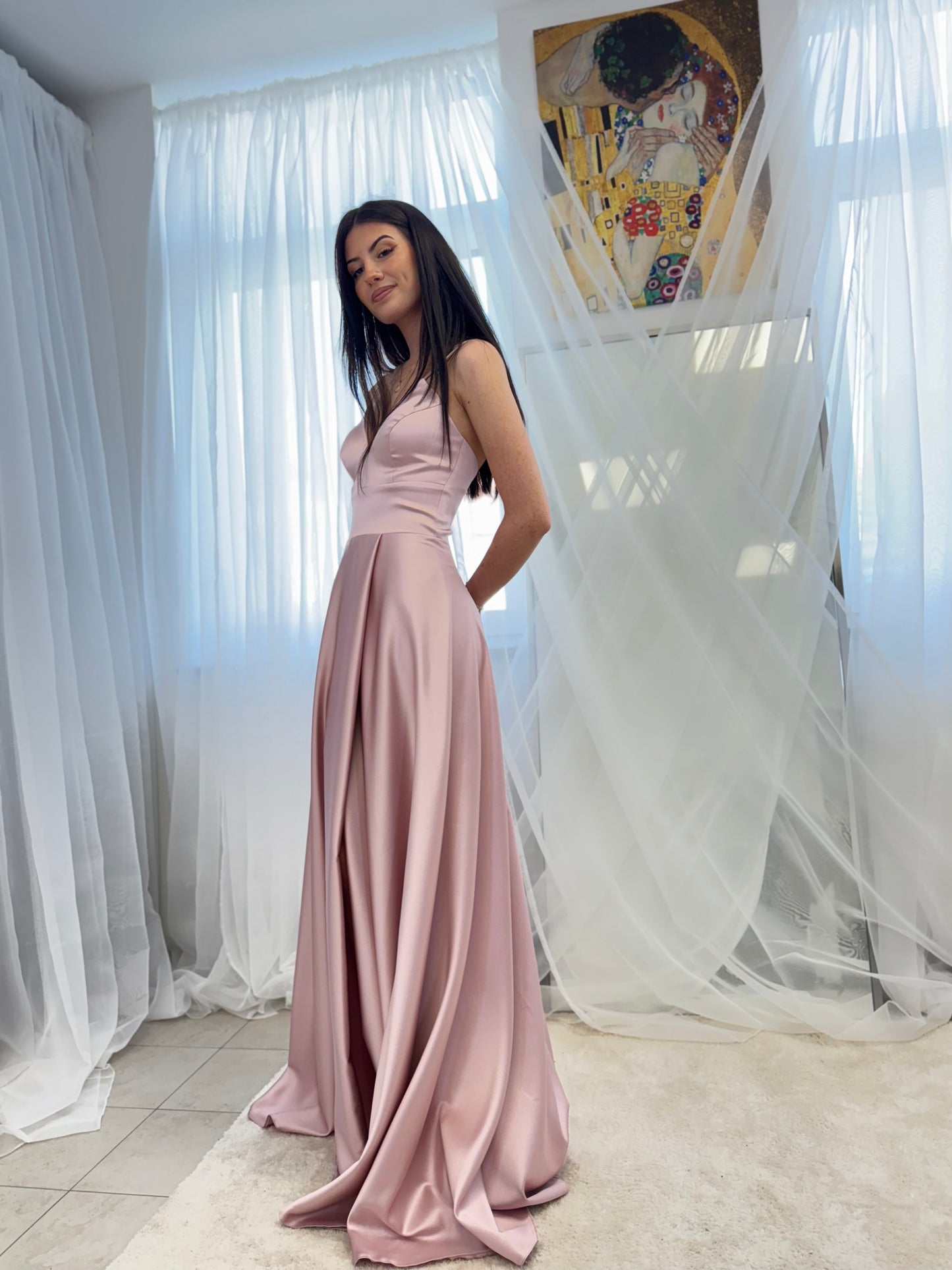 Elegantes A-Linien-Abendkleid mit Schnürung im Rücken