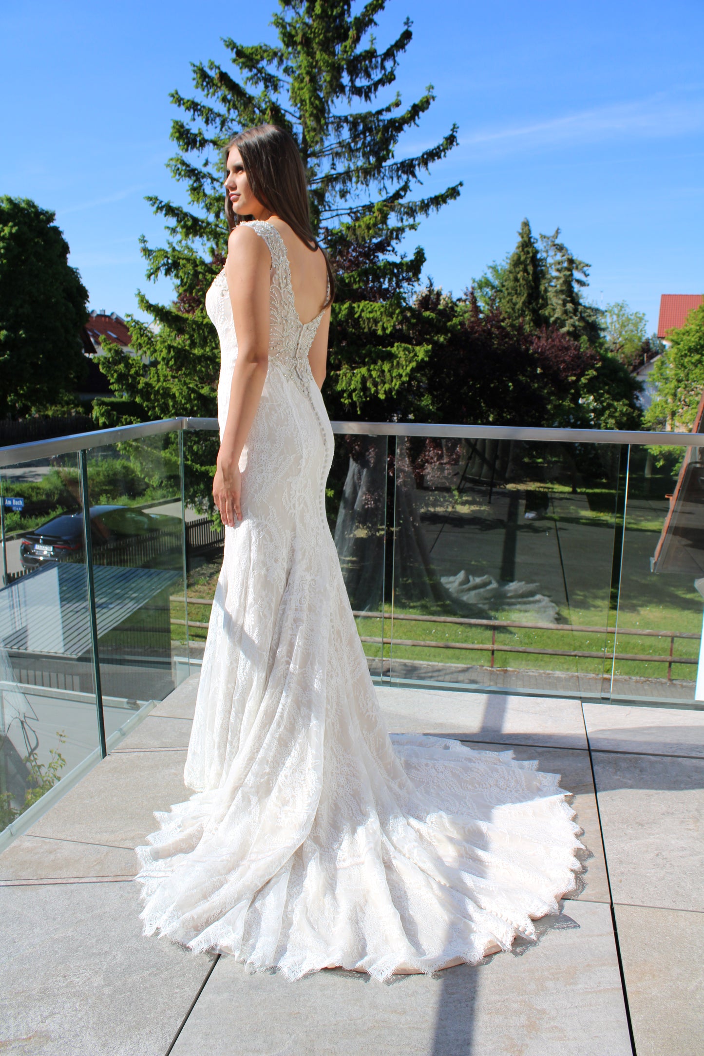 Exklusives Brautkleid im Mermaid-Stil mit Schleppe