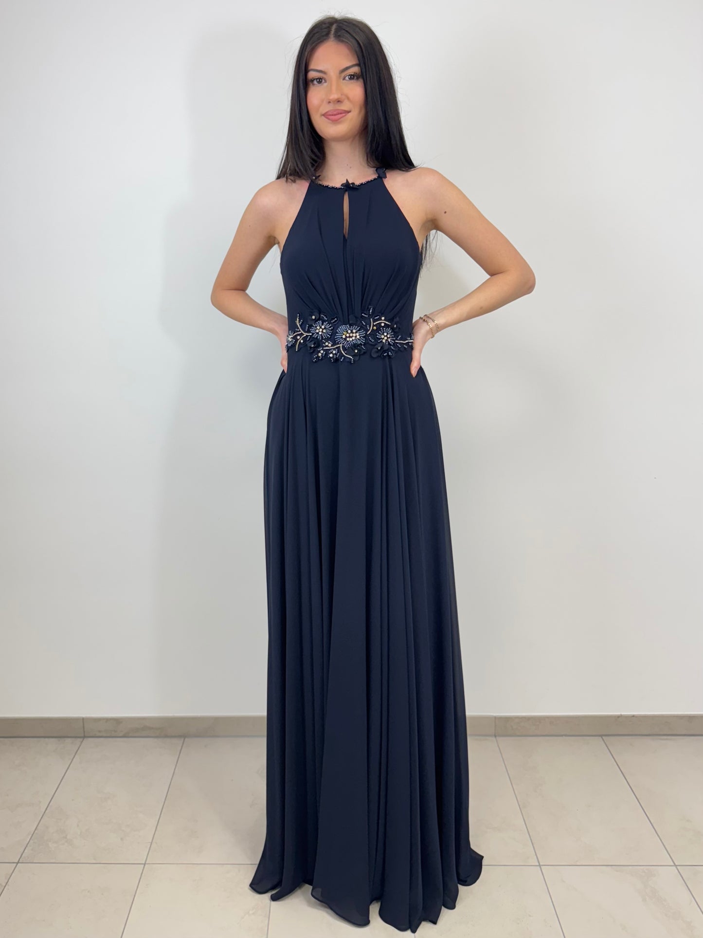 Chiffonkleid mit Applikationen