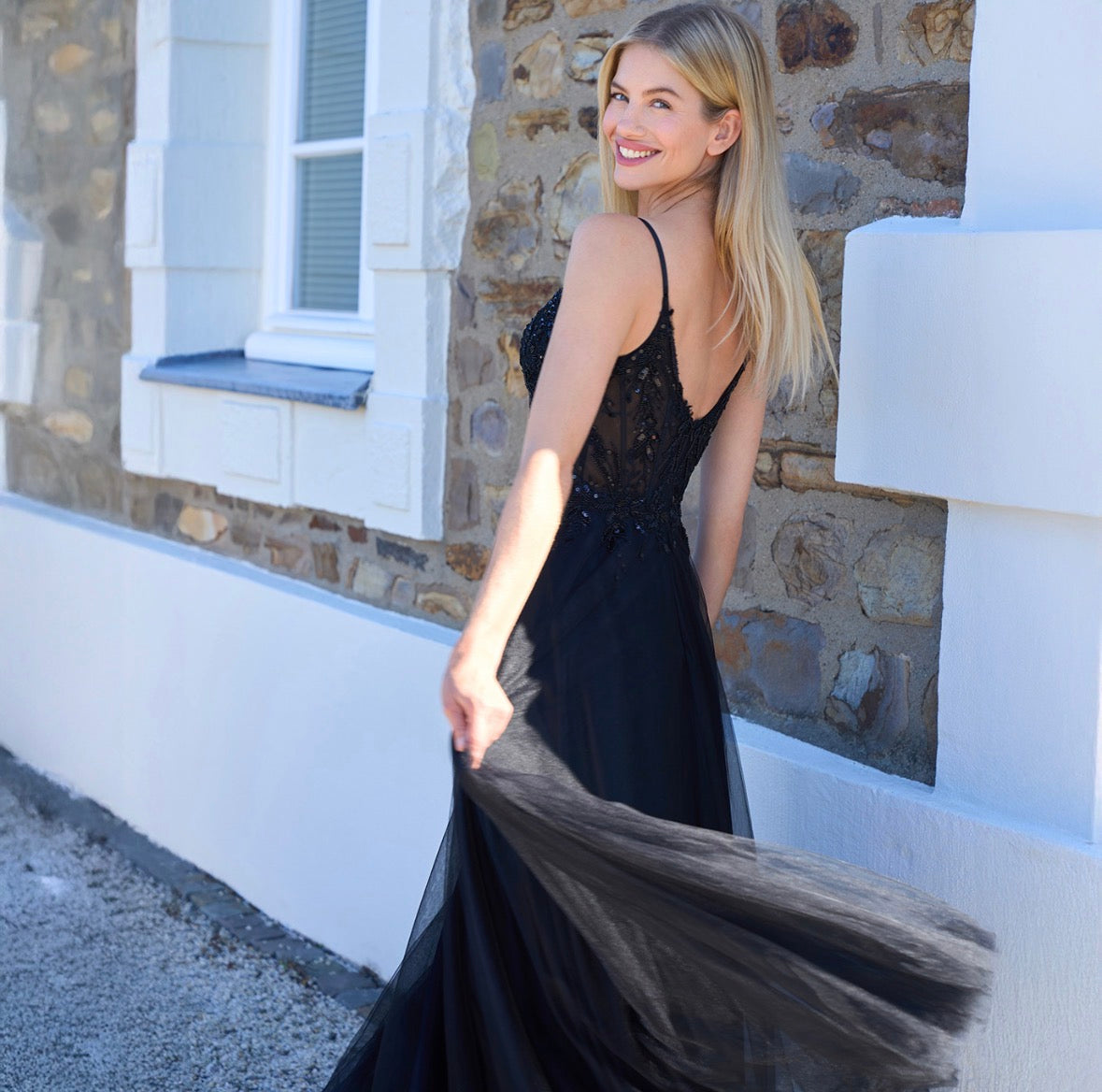 Elegantes Tüll-Abendkleid mit zarter Spitze LUX-90010 LUX-90011