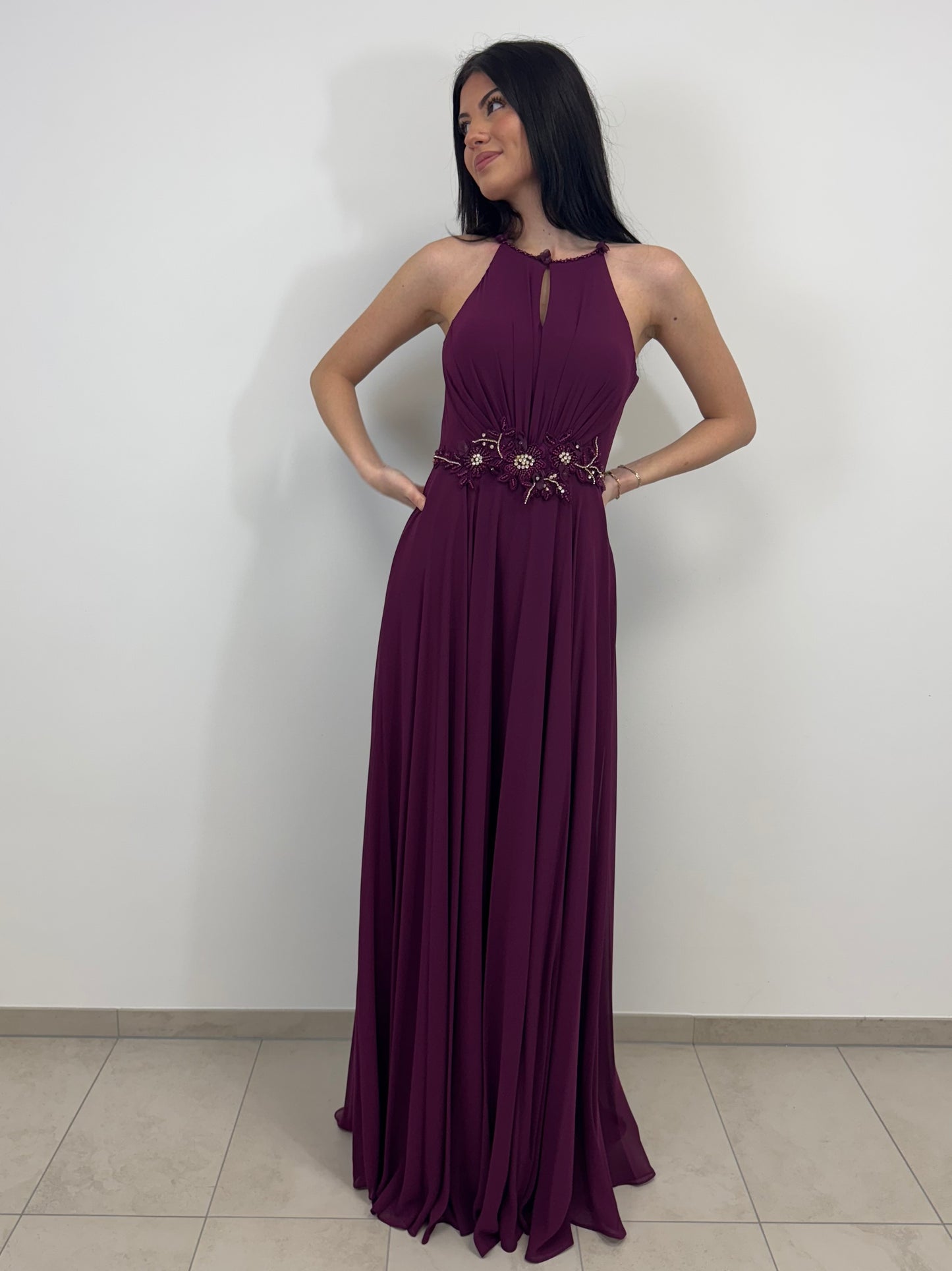 Chiffonkleid mit Applikationen