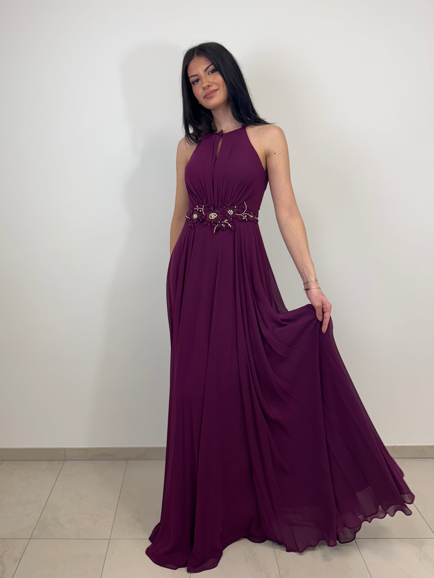 Chiffonkleid mit Applikationen