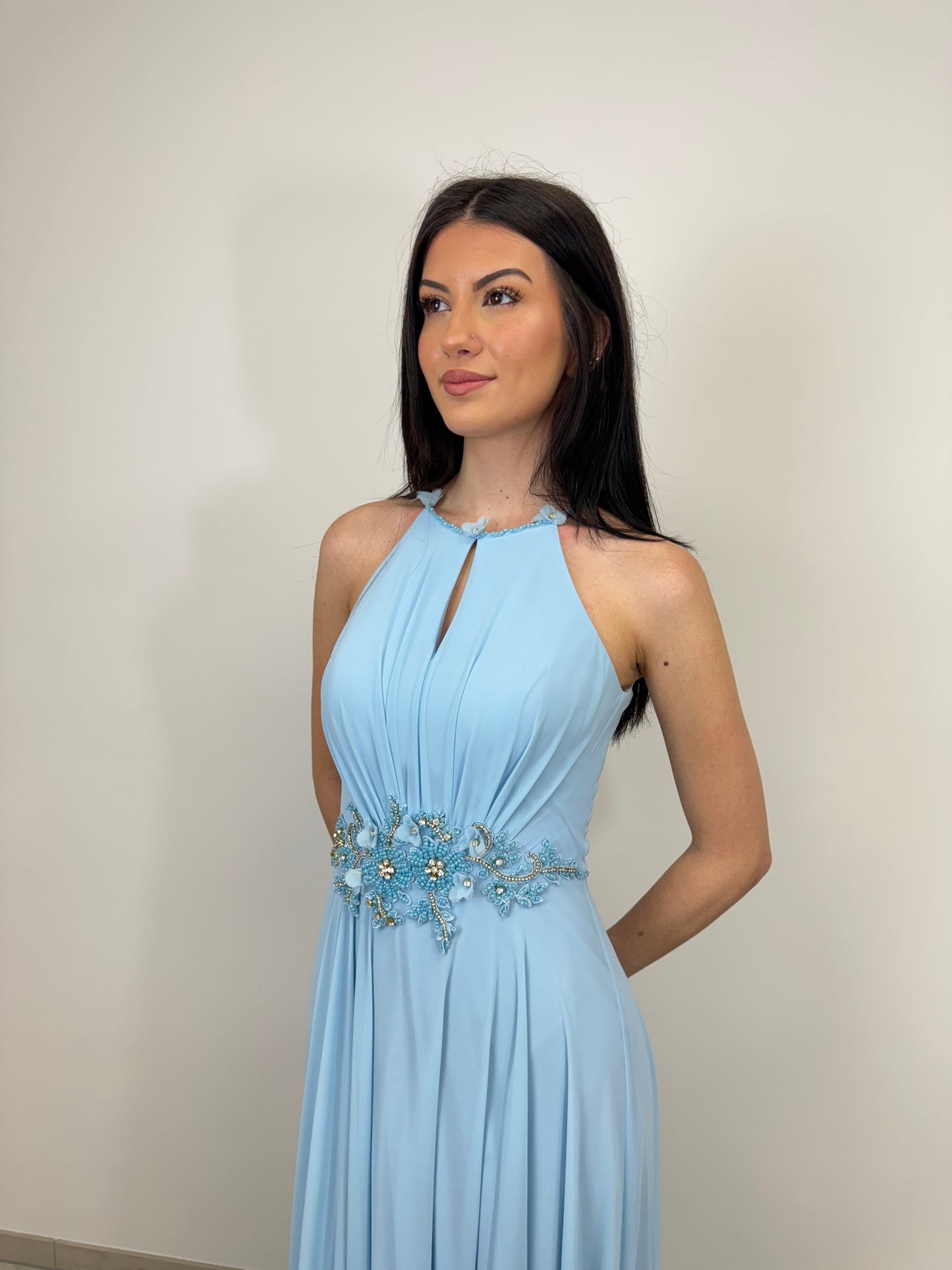 Chiffonkleid mit Applikationen