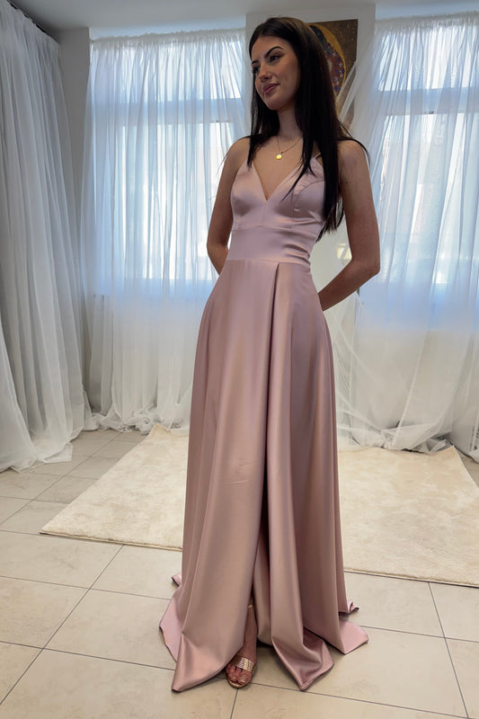 Elegantes A-Linien-Abendkleid mit Schnürung im Rücken