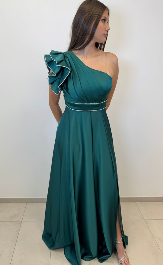 Elegantes One-Shoulder-Abendkleid mit Rüschen-Detail CZ-8008