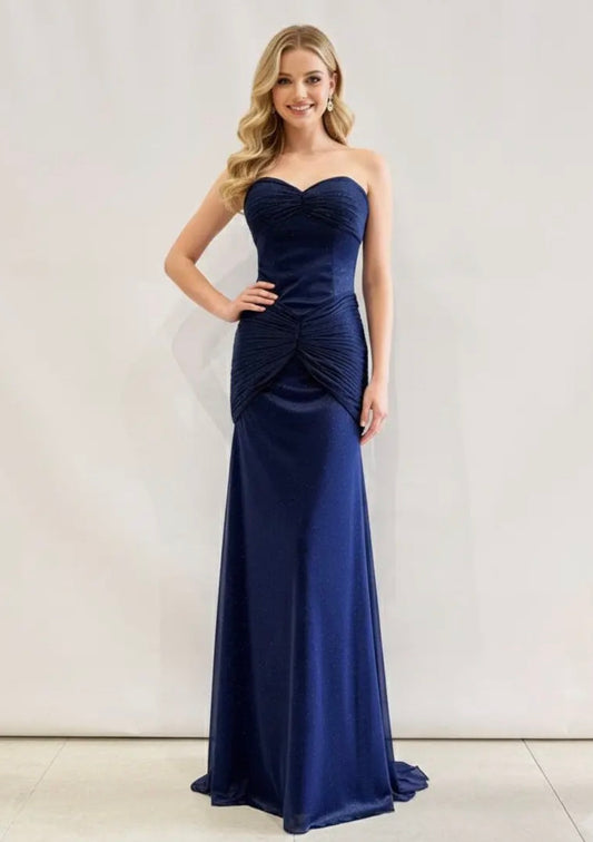 Elegantes trägerloses Abendkleid mit Drapierung INV-80008